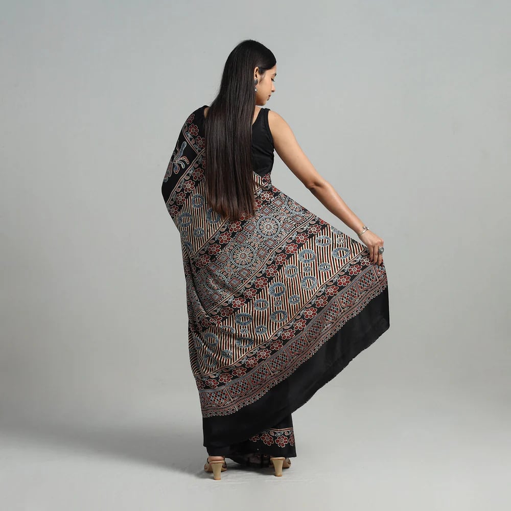The Story Behind the Beautiful Ajrakh Saree Designs