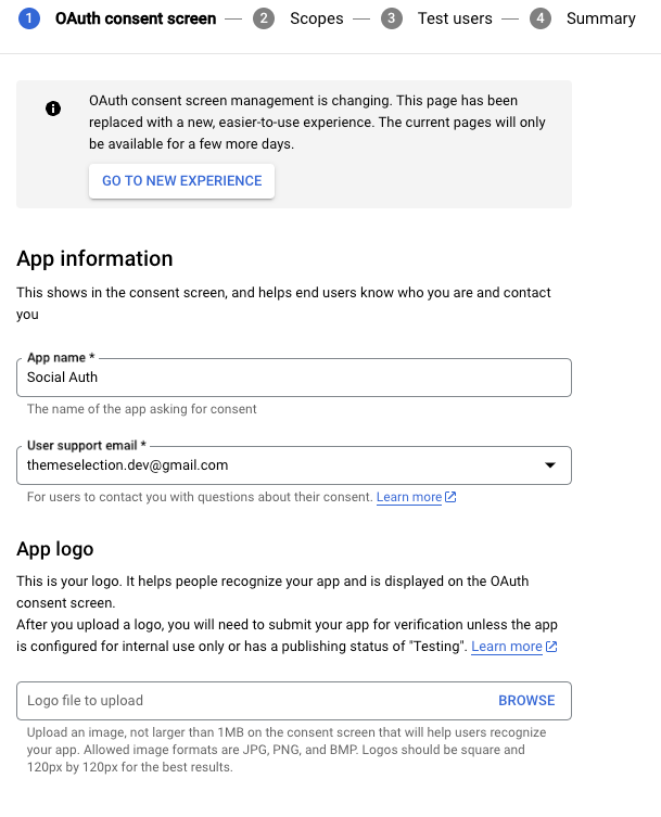 OAuth Consent Screen