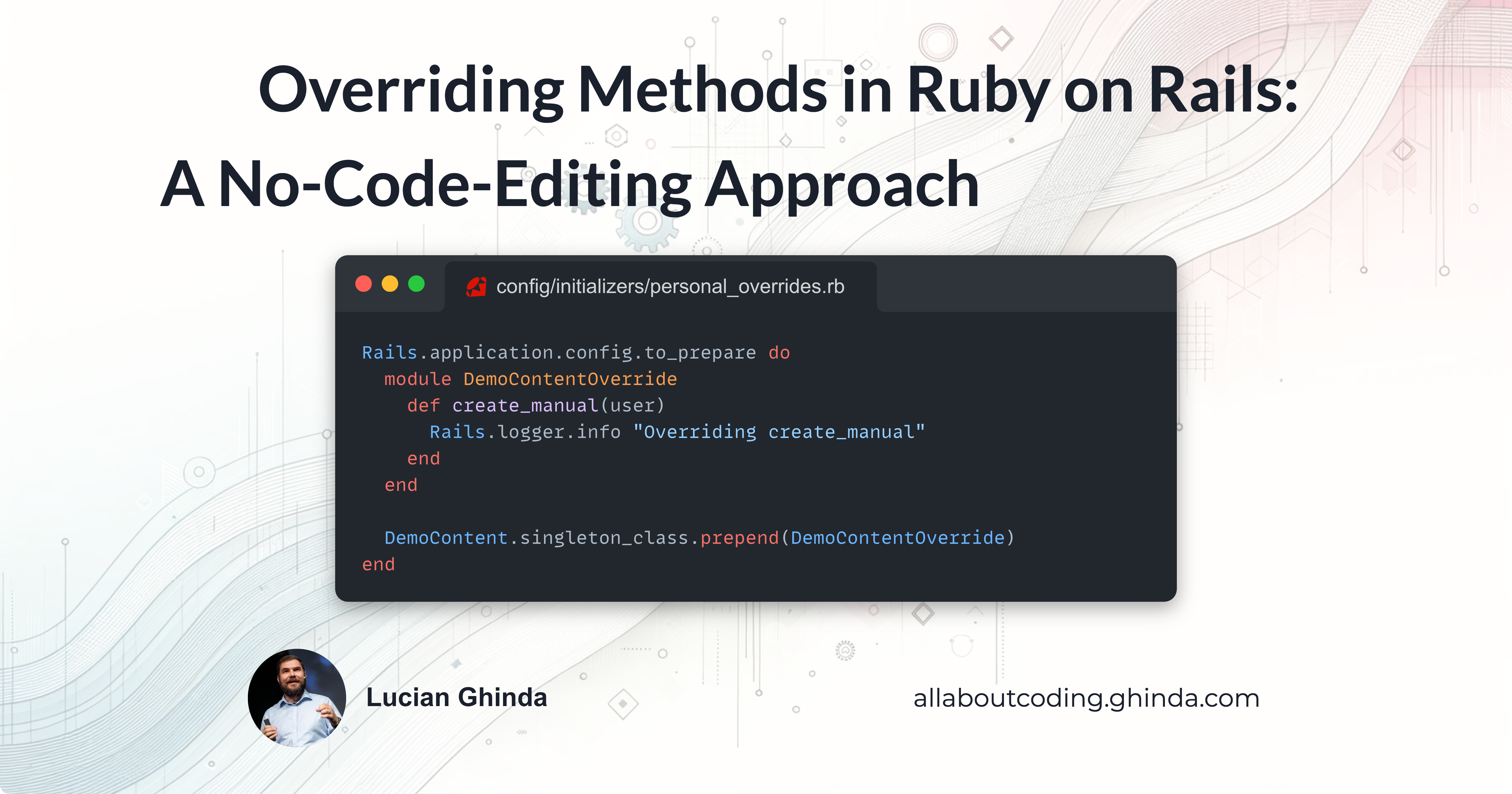 Overriding Methods in Ruby on Rails: A No-Code-Editing Approach