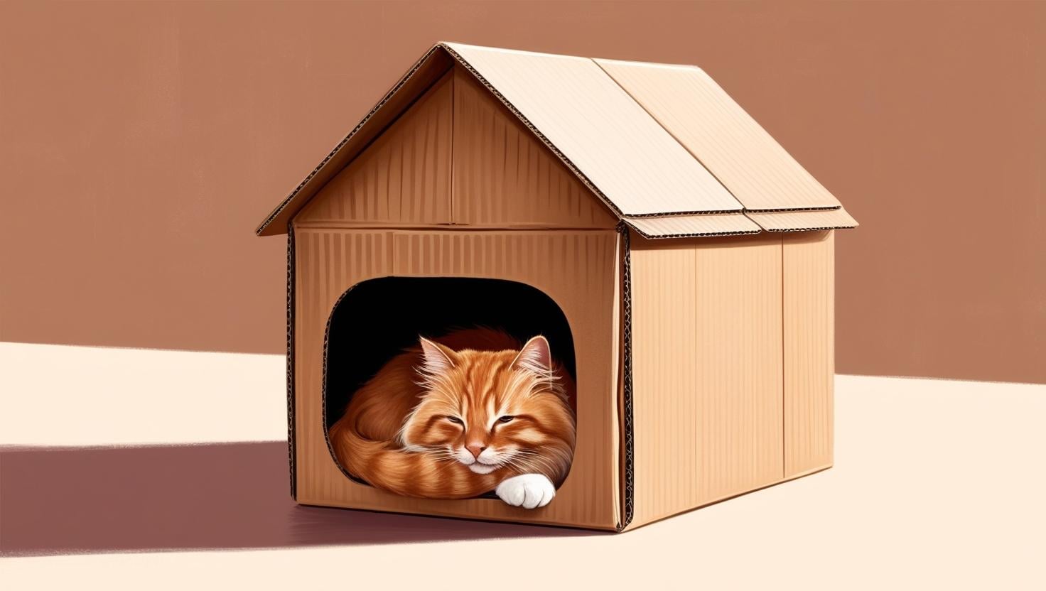 Kartondan Kedi Evi
