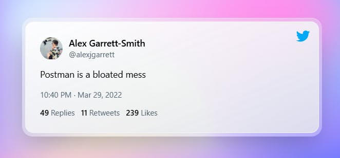 Alex Garrett-Smith tweet