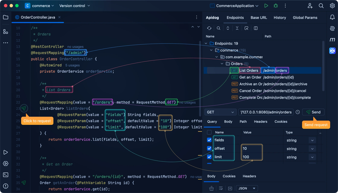 Api debugging using Apidog Fast Request