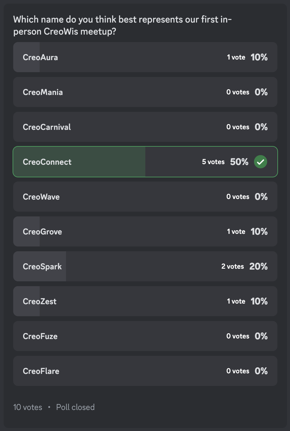 CreoConnect Poll