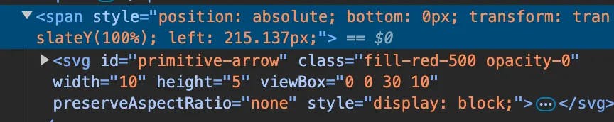 Dynamic left CSS value of the built-in tooltip arrow