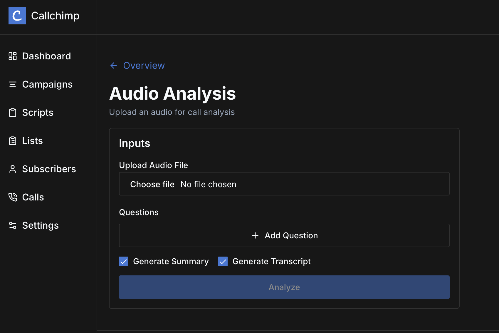 Smart Multilingual AI Calling Software with Audio Analyser