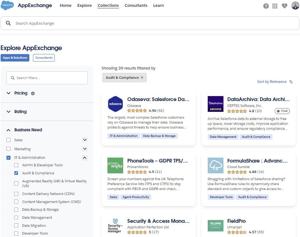 AppExchange with Apps That Can Help With Audit and Compliance