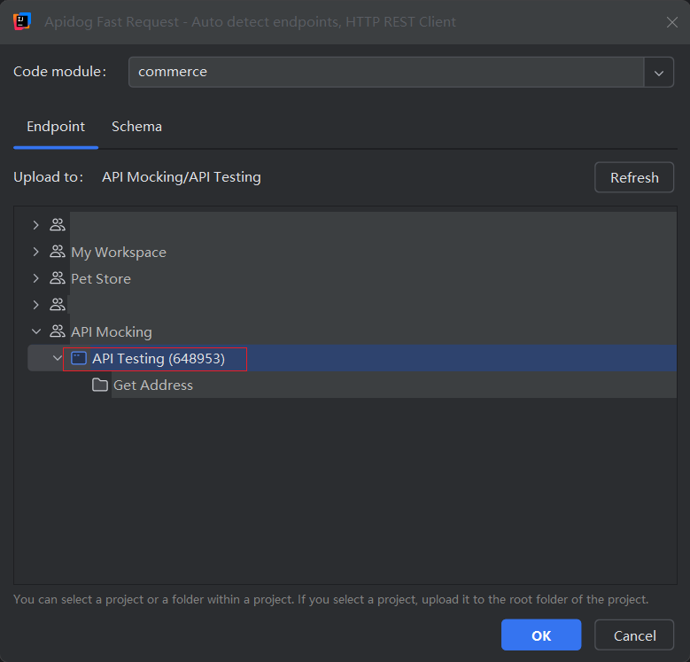 Choose the upload destinations