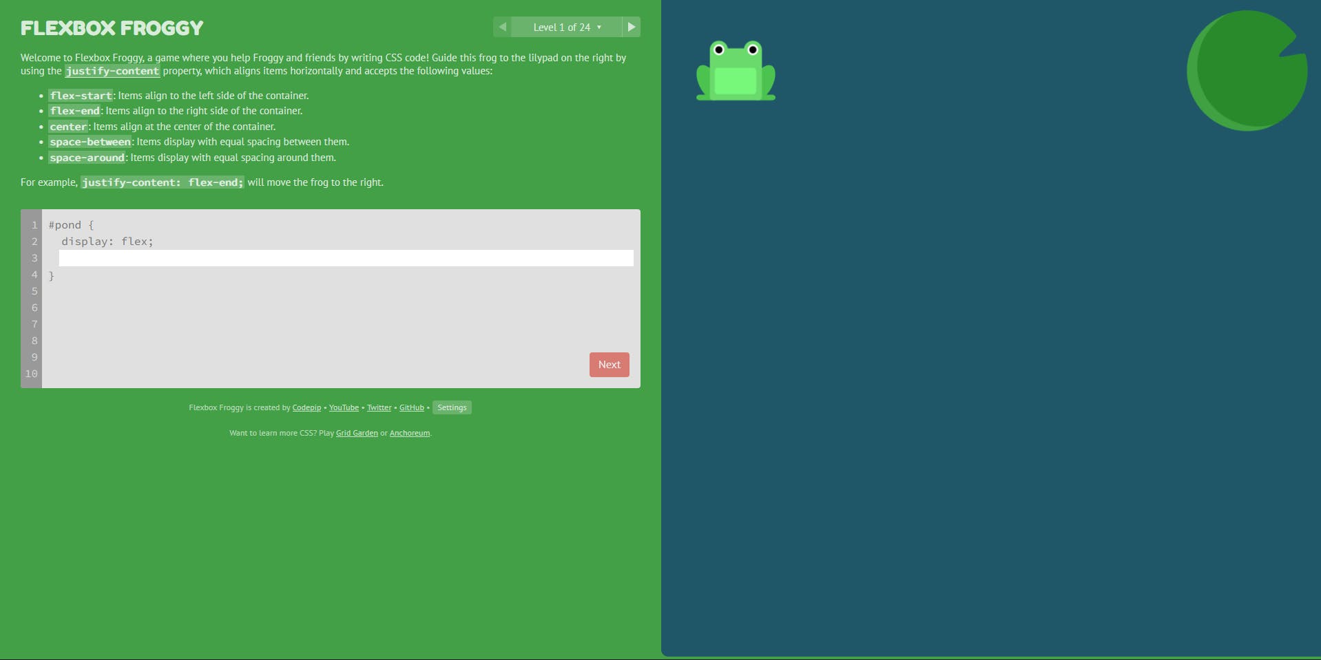 Flexbox Froggy