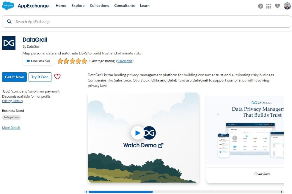 DataGrail on AppExchange