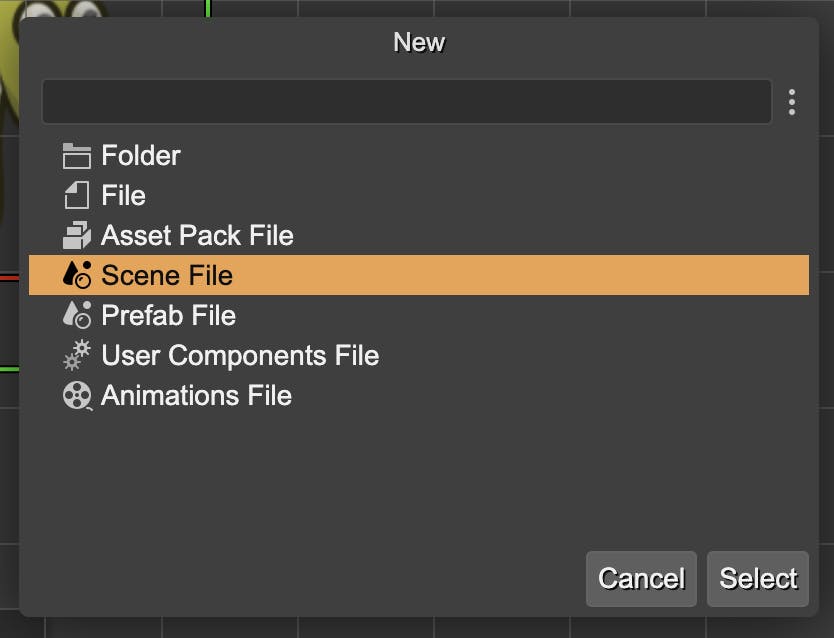 New File dialog.