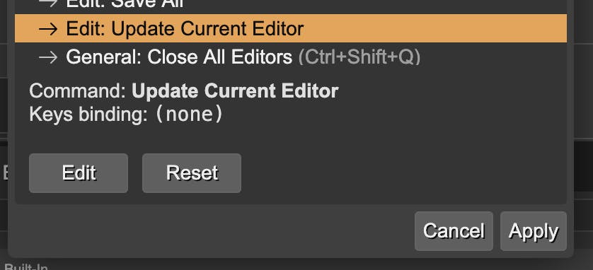 Edit shortcut