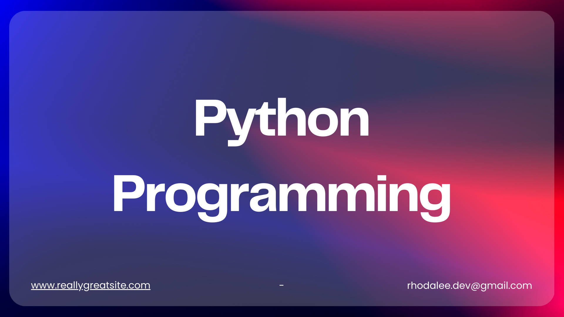 Python Programming