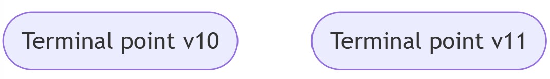 terminal points with different versions of Mermaid