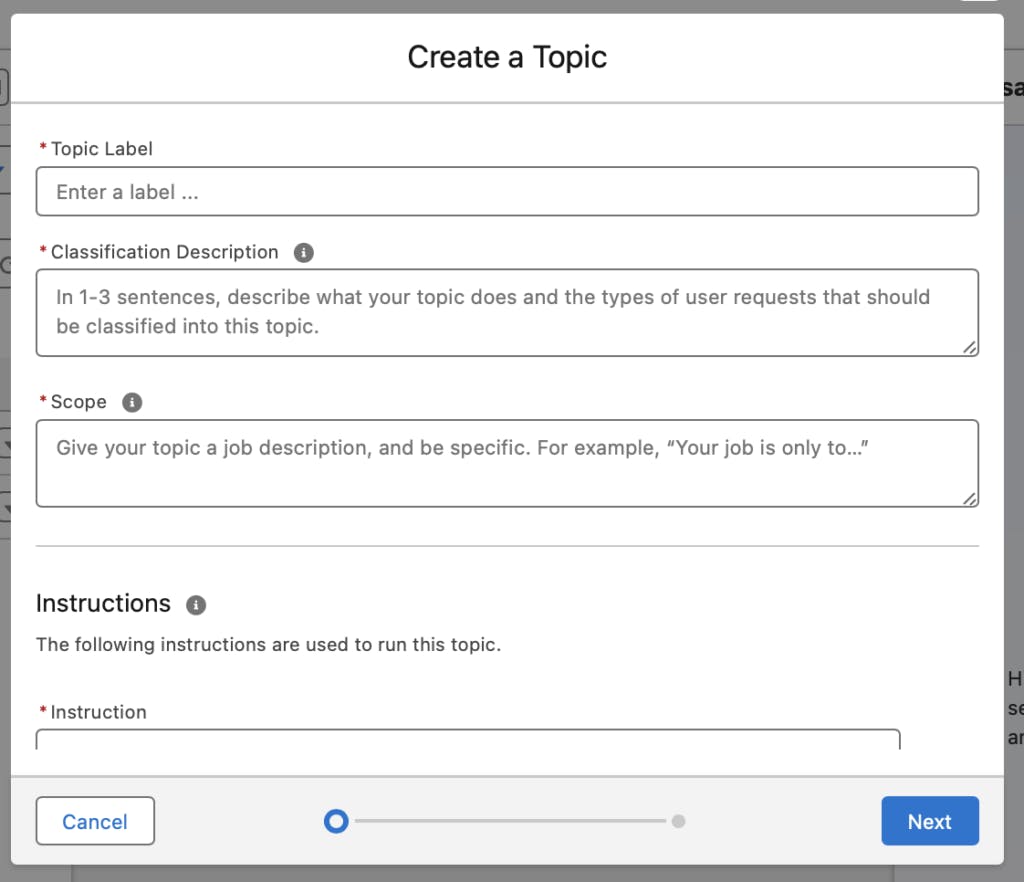 Create a Topic for New Agent