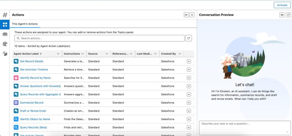 Agent Actions Salesforce