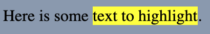 Demonstration of highlighted text