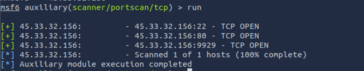 Metasploit port scan