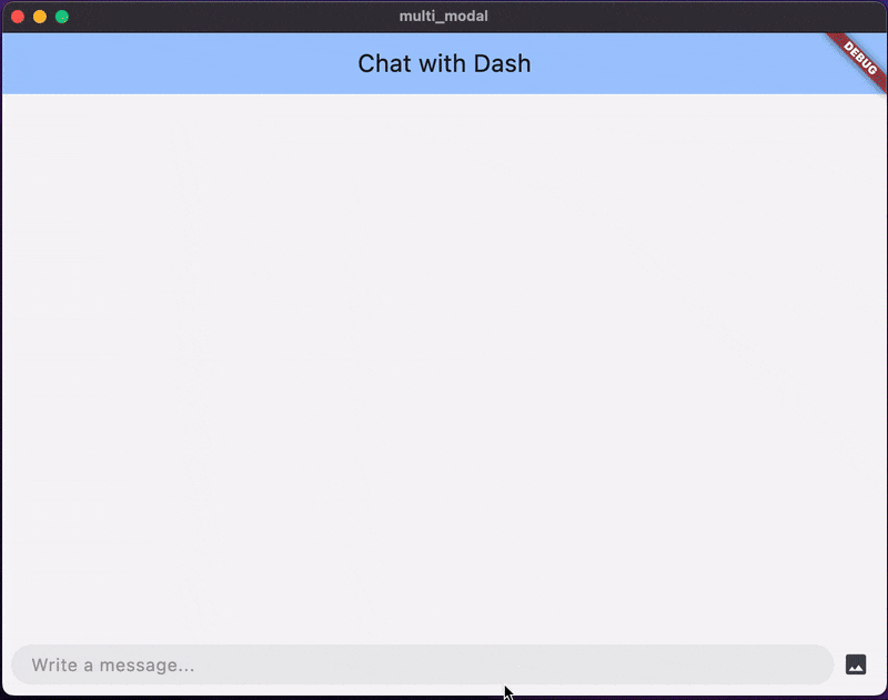 A gif of the chat with dash app on macos