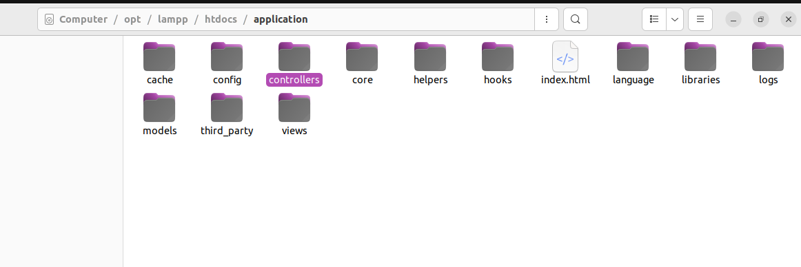 Application folders.