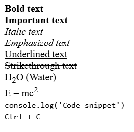 text formatting  output 