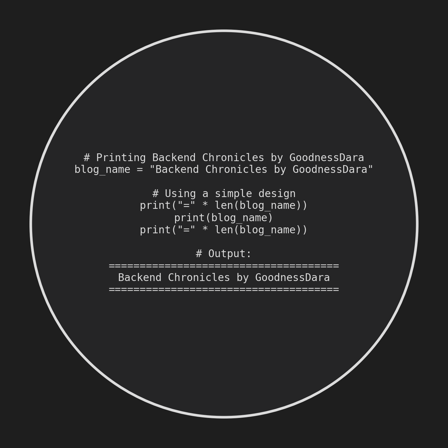Backend Chronicles by GoodnessDara