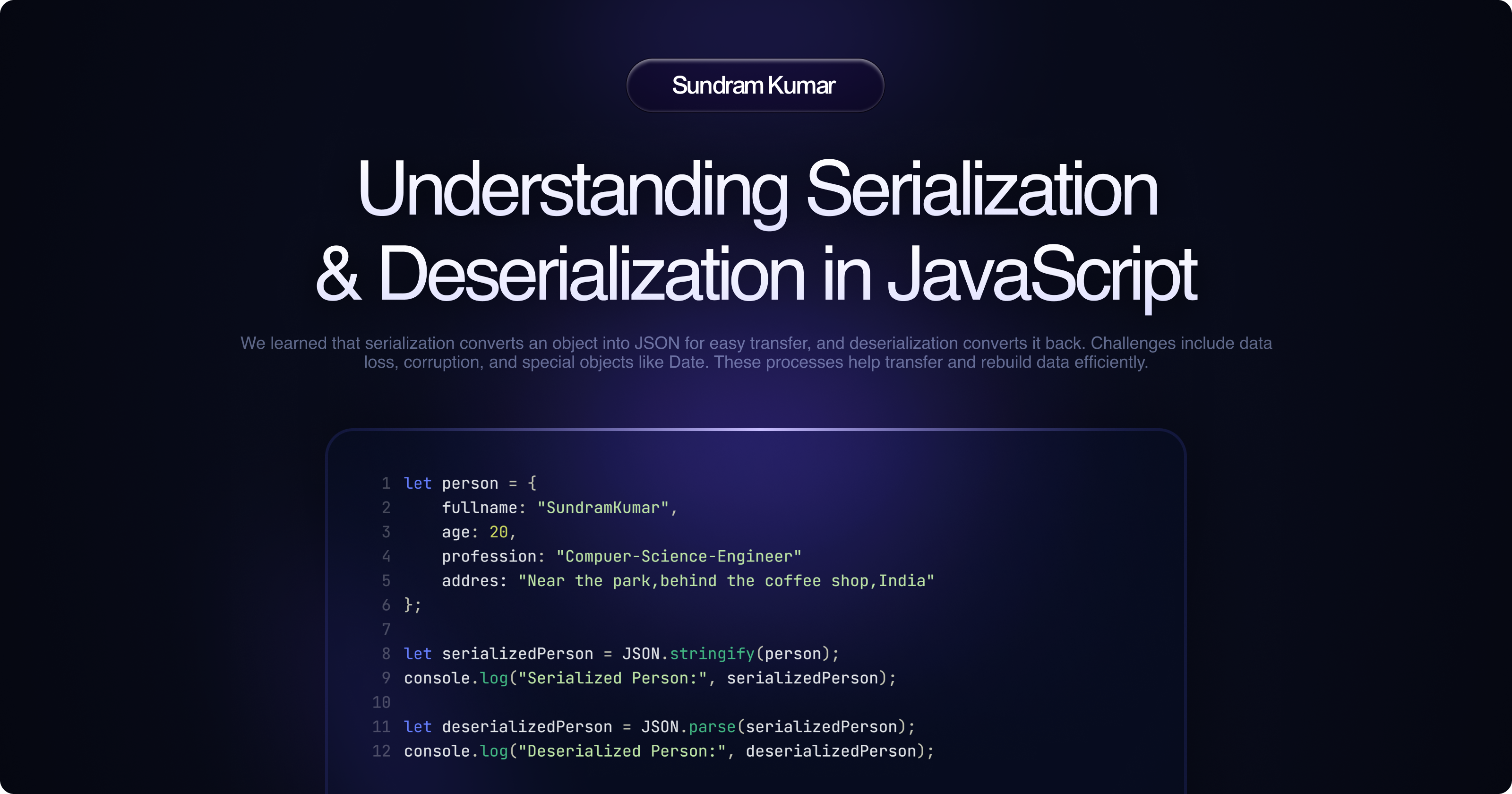 JavaScript Serialization & Deserialization