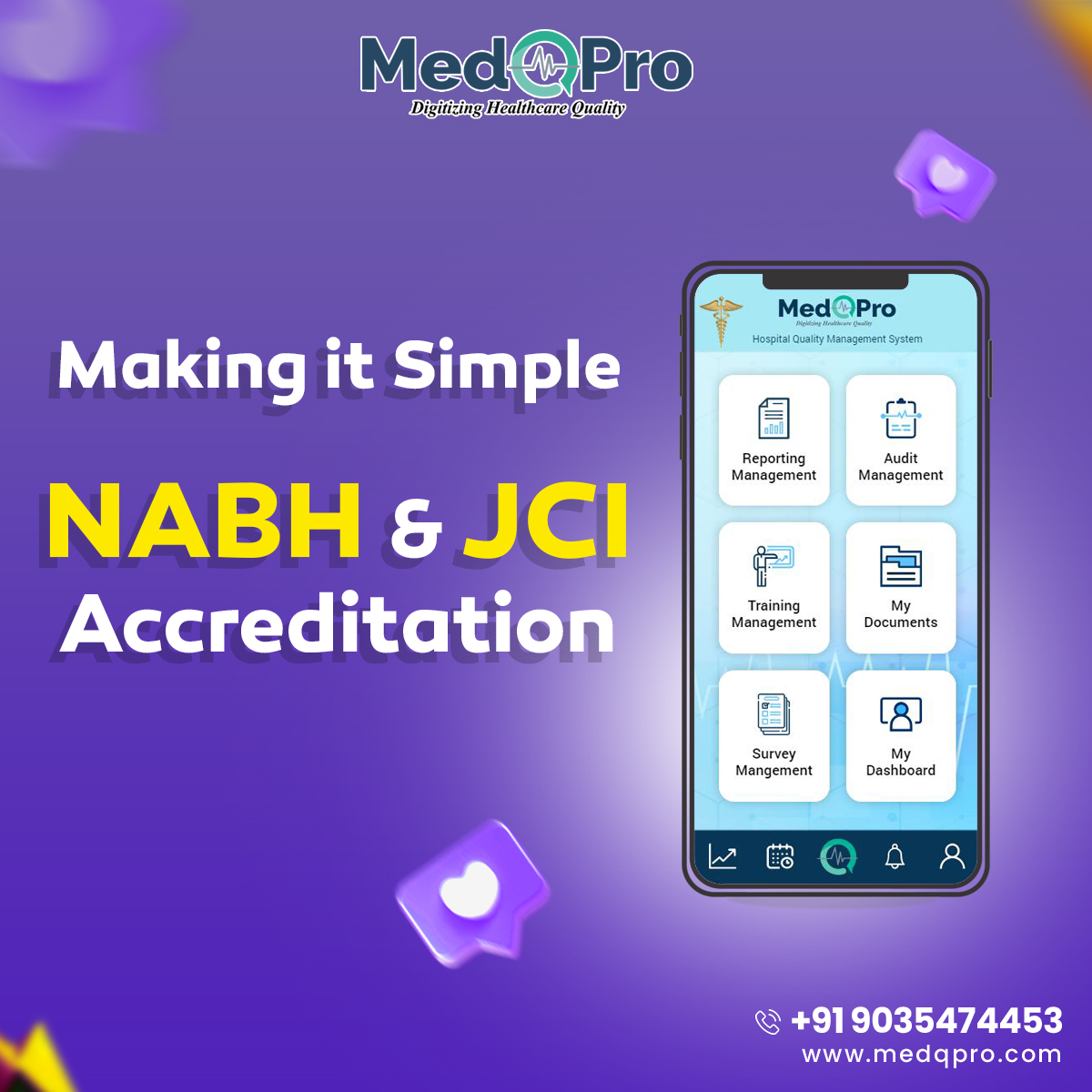 Simplify NABH and JCI Accreditation Compliance with Smart Hospital QMS Software