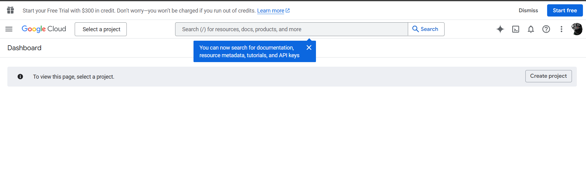 Google Cloud Dashboard