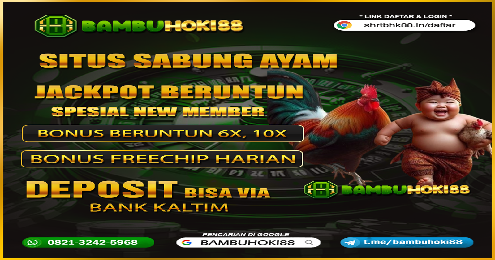BAMBUHOKI88: Situs Judi Sabung Ayam Deposit Bank Kaltim Online 24 Jam