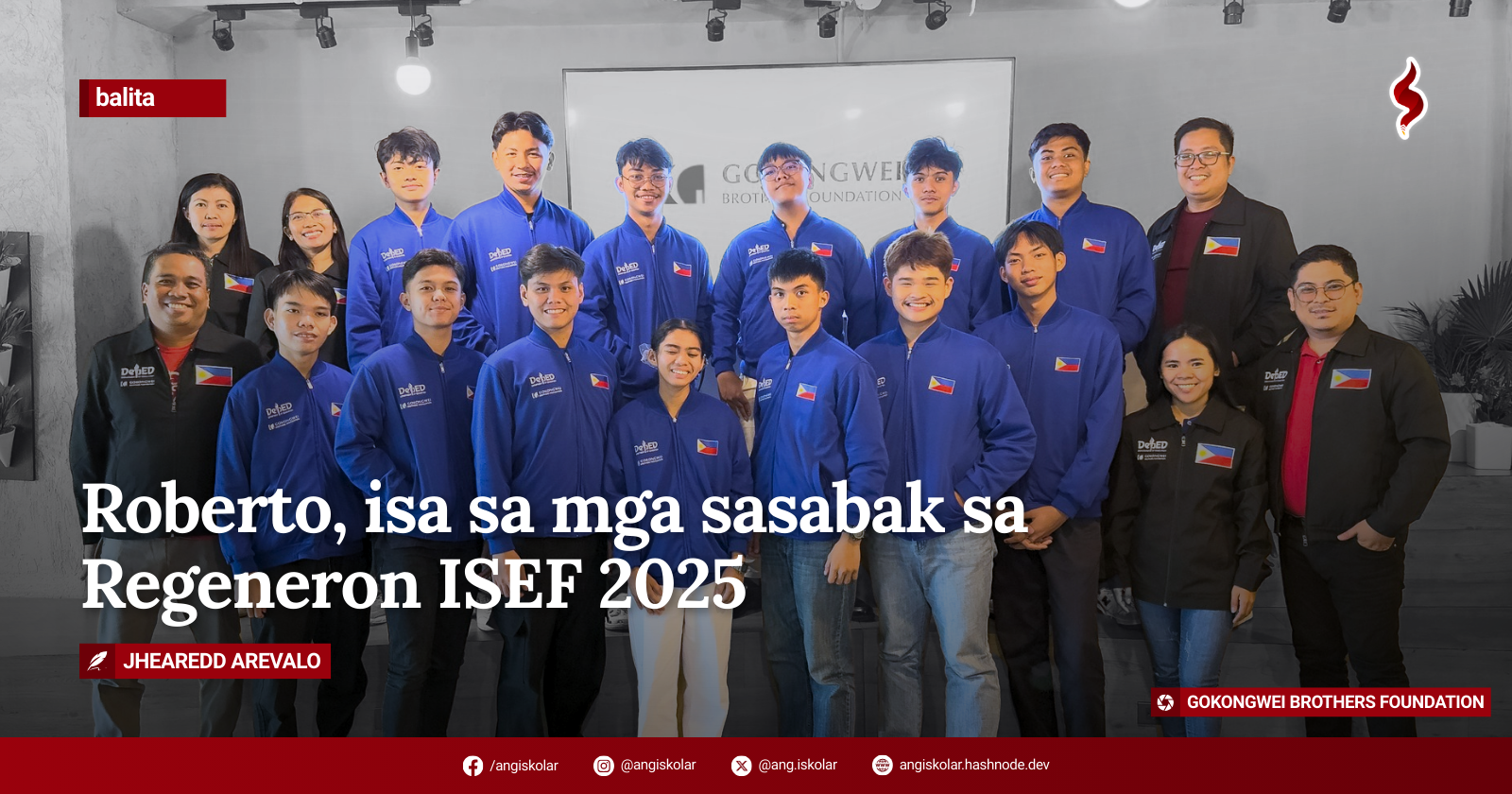 Roberto, isa sa mga sasabak sa Regeneron ISEF 2025