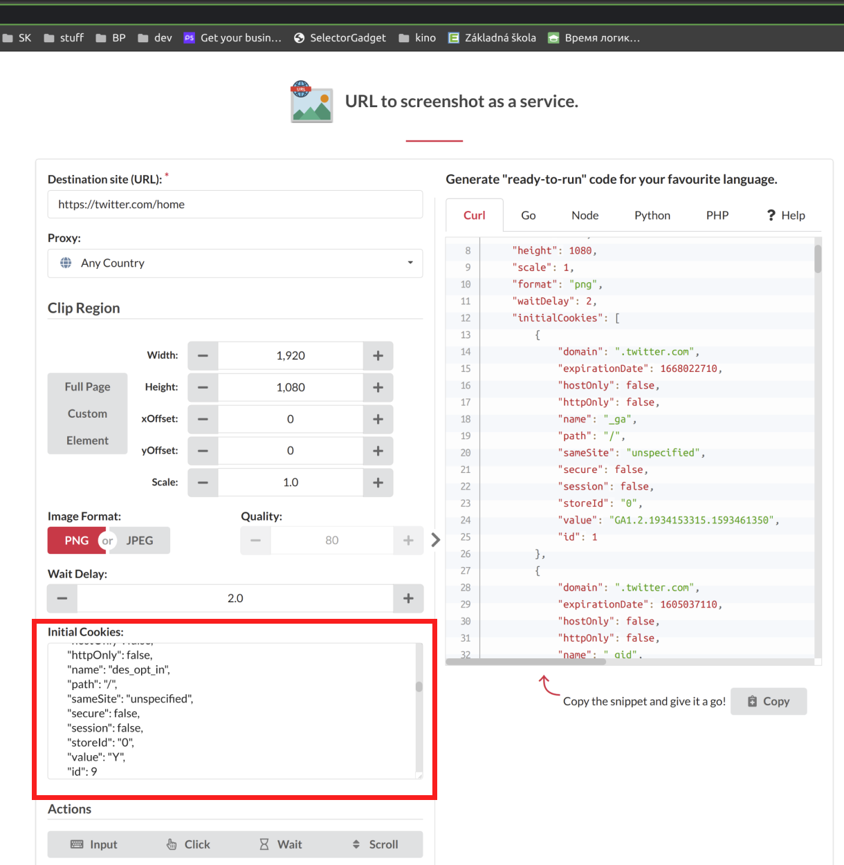 How to Log in to a website by passing cookies to a web scraper?