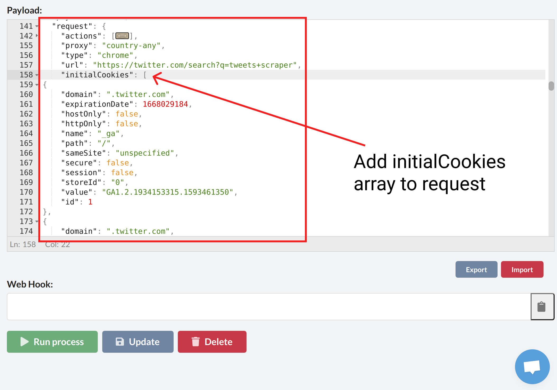 How to Log in to a website by passing cookies to a web scraper?