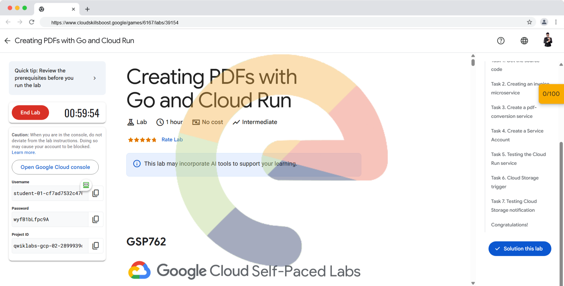 Creating PDFs with Go and Cloud Run - GSP762