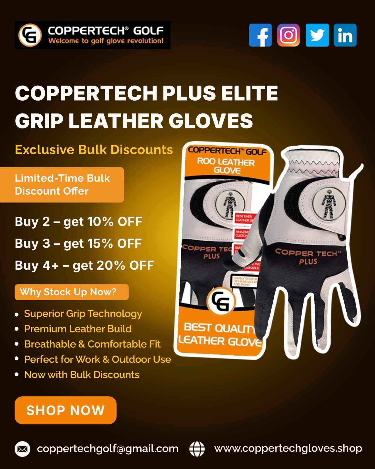 Discover the Perfect Fit: Premium Golf Gloves for Men by Coppertec Golf Ltd