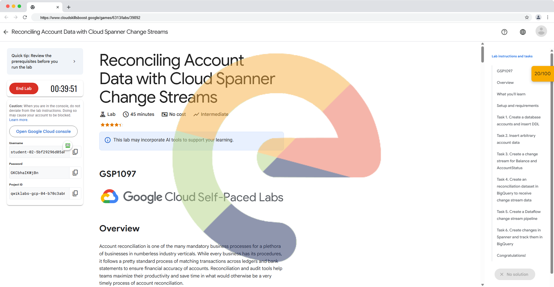 Reconciling Account Data with Cloud Spanner Change Streams - GSP1097