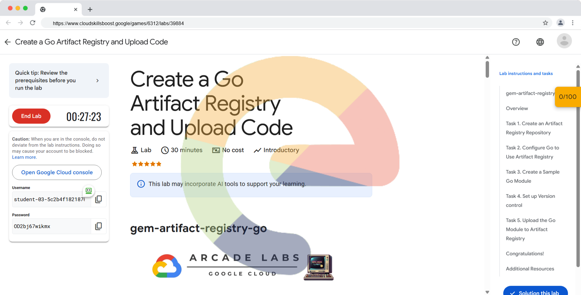 Create a Go Artifact Registry and Upload Code - gem-artifact-registry