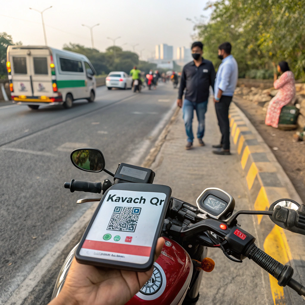 Kavach QR – The Smart Safety Net for Every Indian Rider and Driver