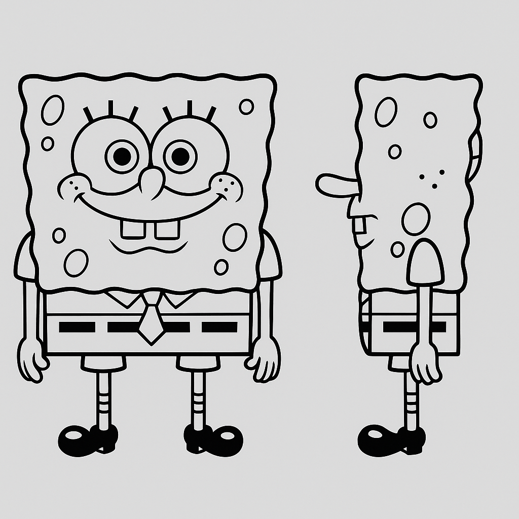 Modeling SpongeBob in Maya 3D