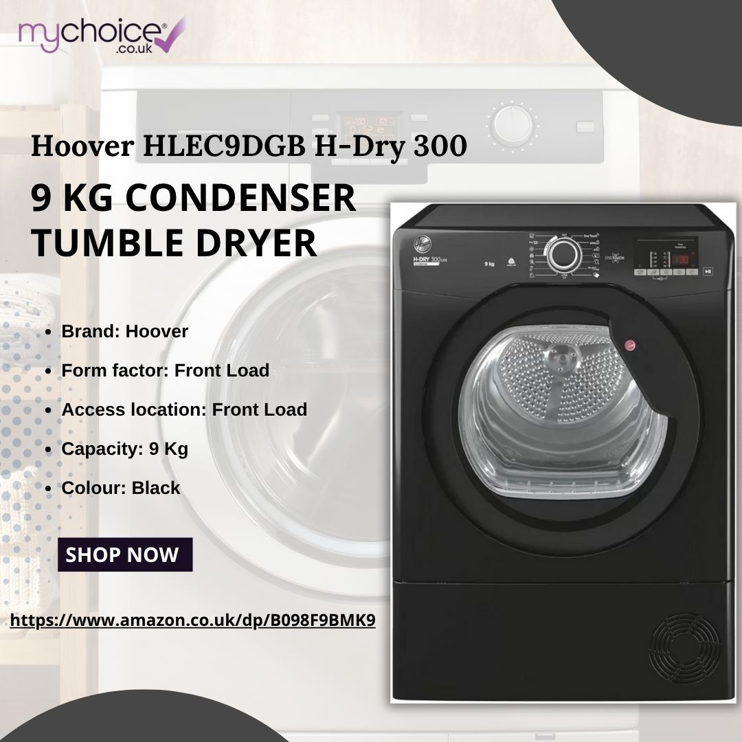 Hoover HLEC9DGB H-Dry 300 9kg Condenser Tumble Dryer