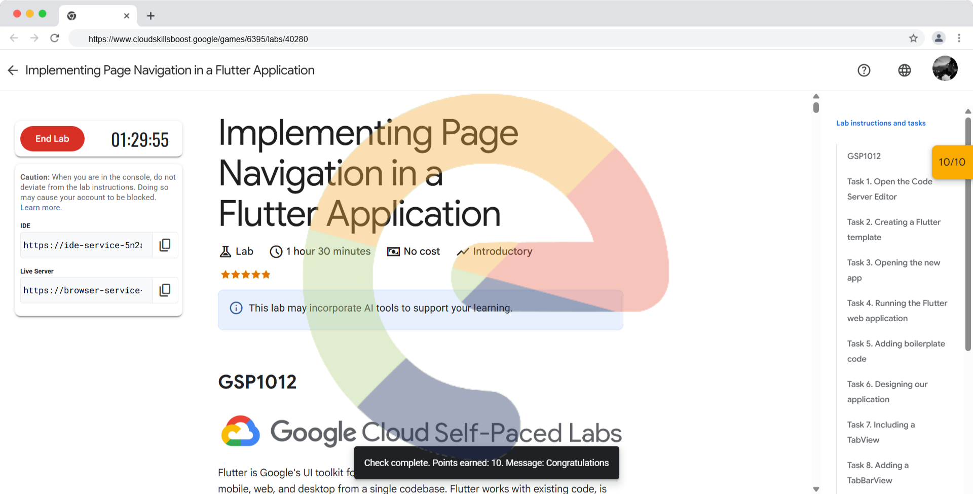 Implementing Page Navigation in a Flutter Application - GSP1012
