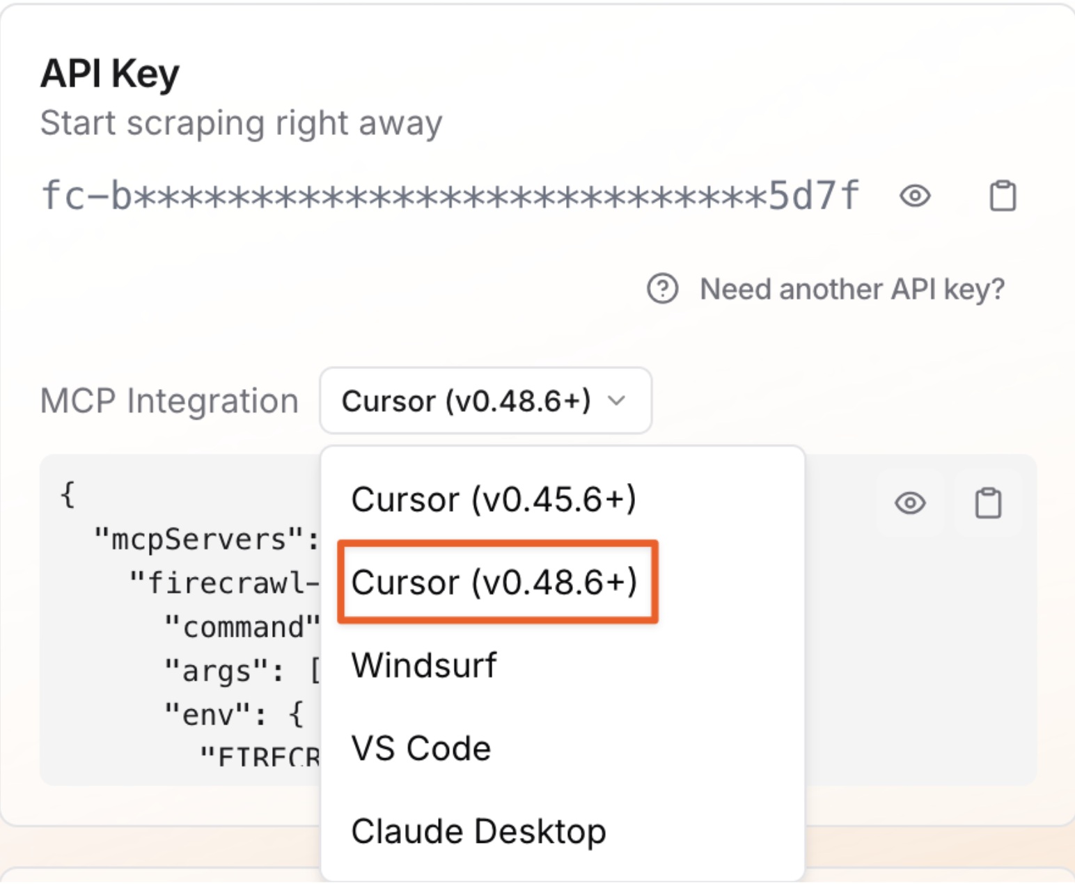 Get Firecrawl MCP configuration