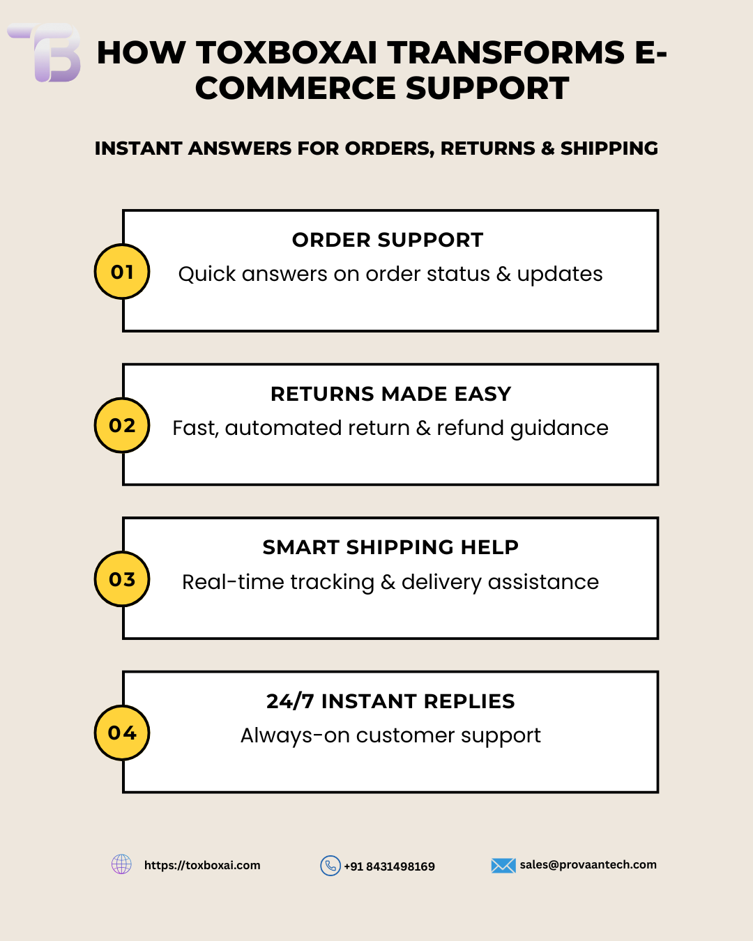 How ToxboxAI Revolutionizes E-Commerce Customer Support: Instant Answers for Orders, Returns & Shipping