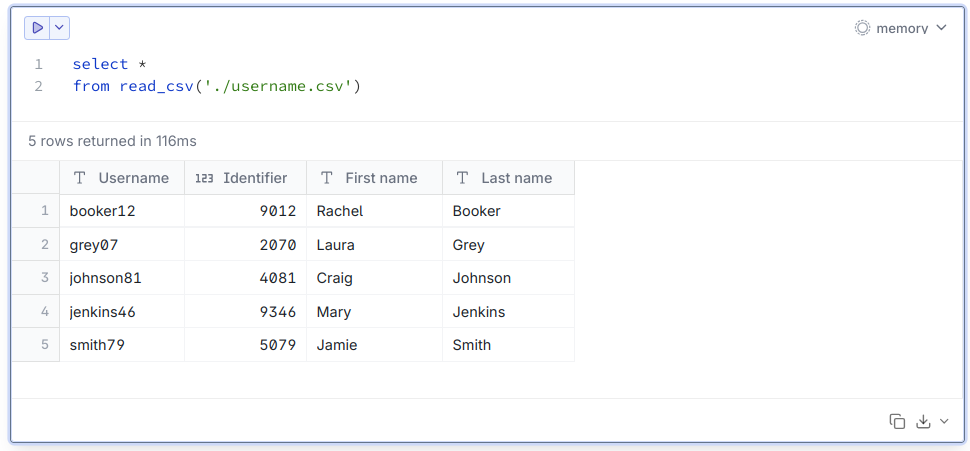 Executing a query