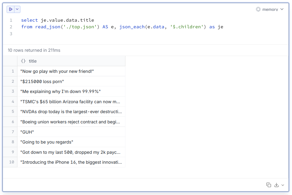 Query JSON