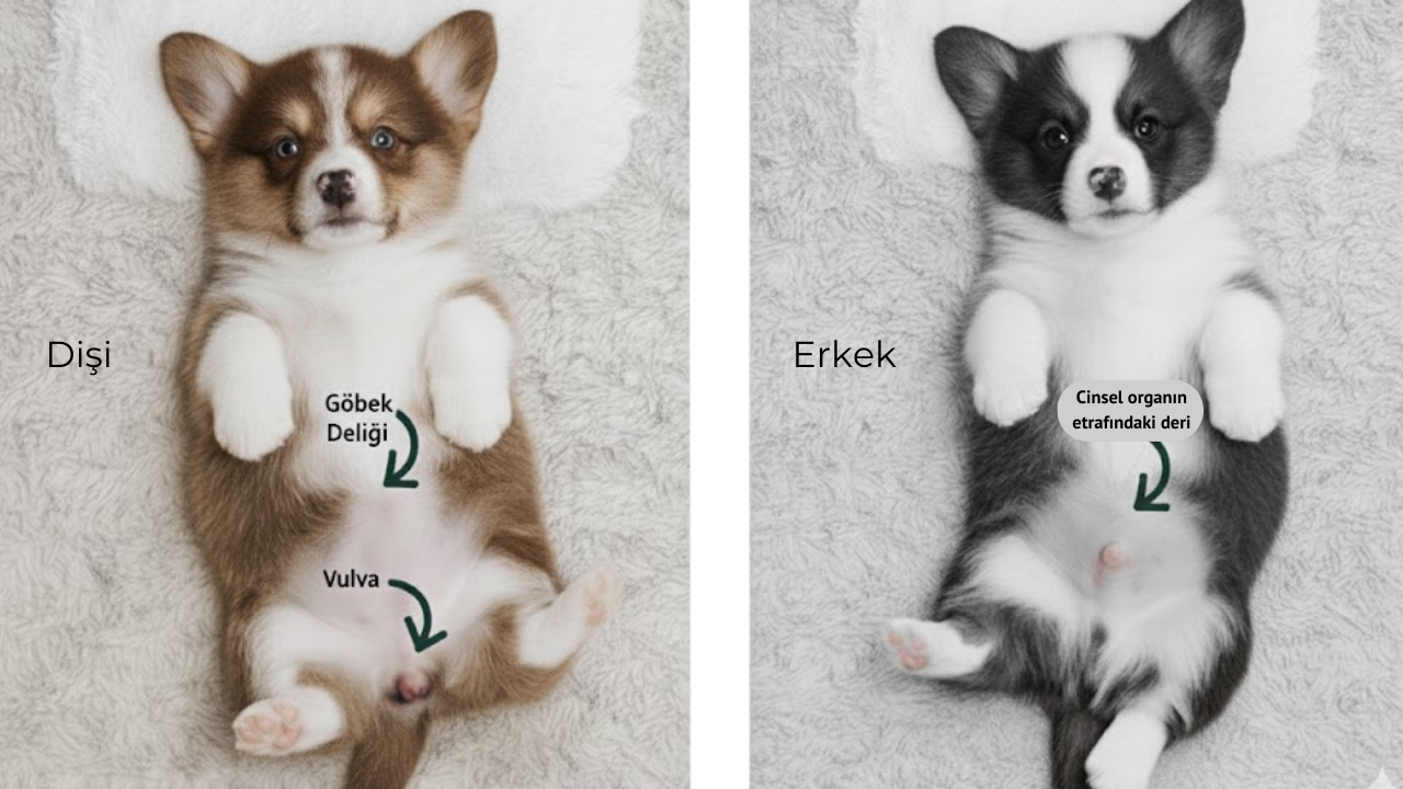 Yavru Köpeklerin Cinsiyetini anlamak için karşılaştırma