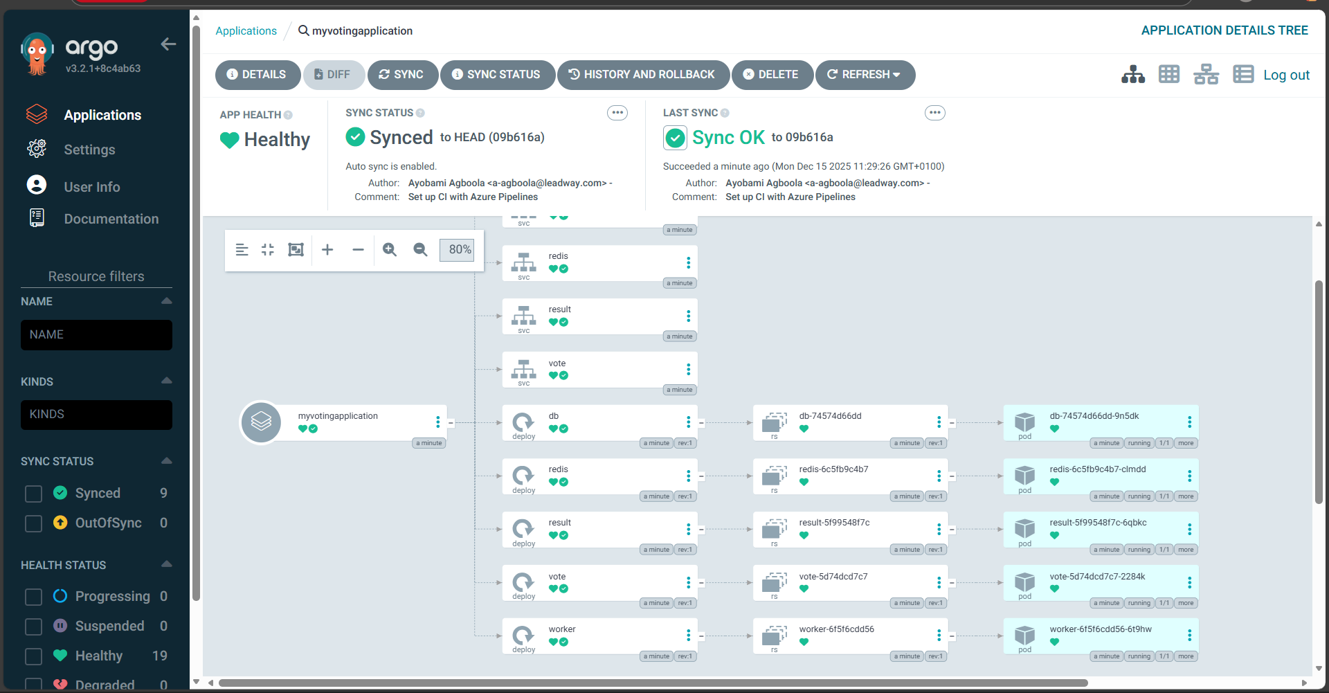 End-to End GitOps Deployment of a 3-Tier Microservice Voting App on AKS Using Azure DevOps and ArgoCD