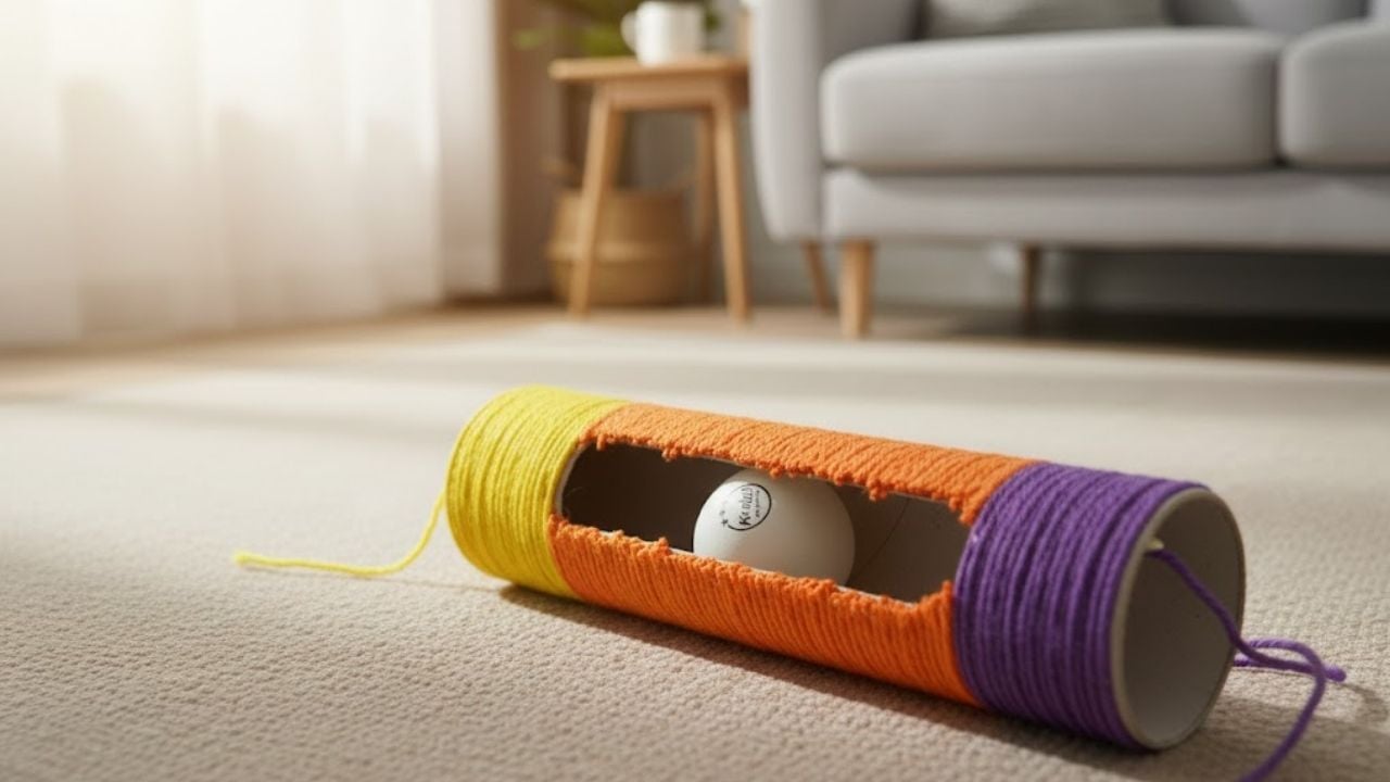 rulodan el yapımı kedi oyuncağı