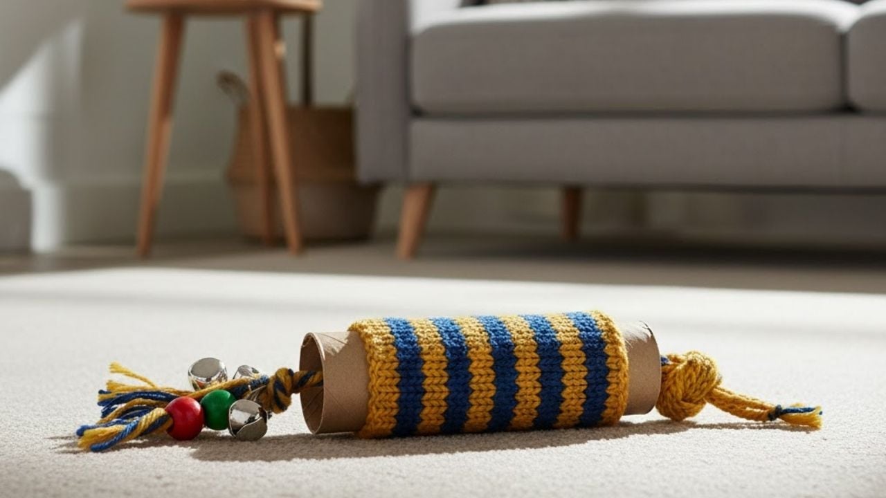 karton rulodan fare el yapımı kedi oyuncağı