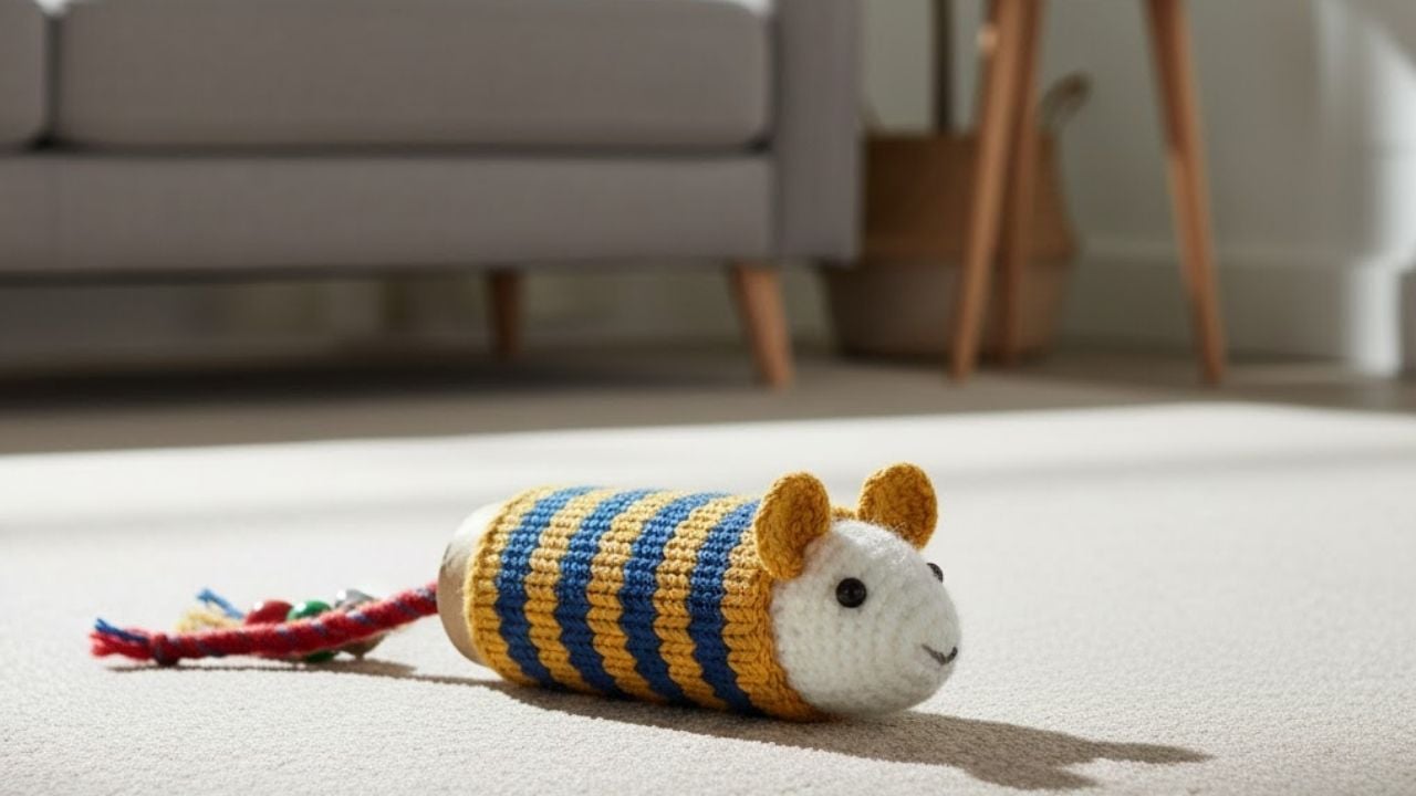 el yapımı örgü fare kedi oyuncağı