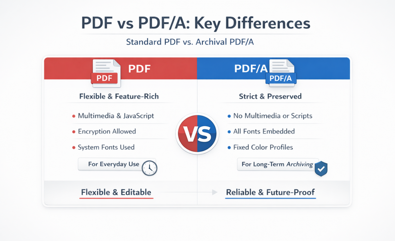 Differences between PDF and PDF/A